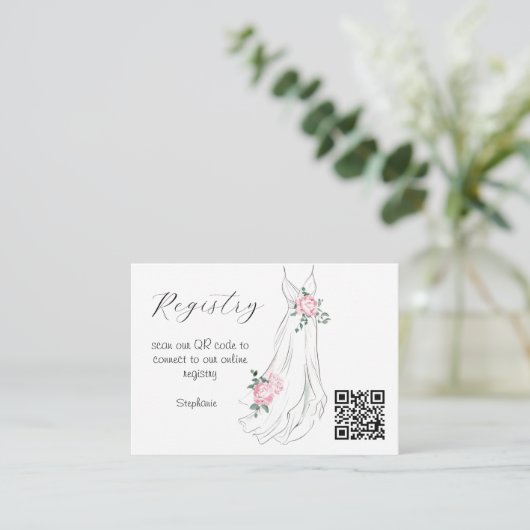 Eucalyptus Peony Bridal shower Registry Enclosure  Informatiekaartje (Staand voorkant)