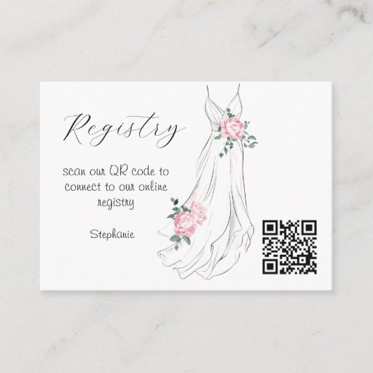 Eucalyptus Peony Bridal shower Registry Enclosure Informatiekaartje (Voorkant)