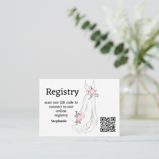 Eucalyptus Peony Bridal shower Registry Enclosure Informatiekaartje (Staand voorkant)