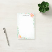 Eucalyptus Peony Floral Peach Sage Waterverf Post-it® Notes (Kantoor)