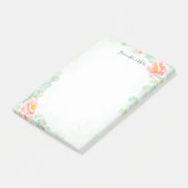 Eucalyptus Peony Floral Peach Sage Waterverf Post-it® Notes (Schuin)