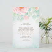 Eucalyptus Peony Floral Weddenschap Welkomstreisro (Staand voorkant)