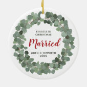 Eucalyptus Personalized 30th Christmas Married Keramisch Ornament (Achterkant)