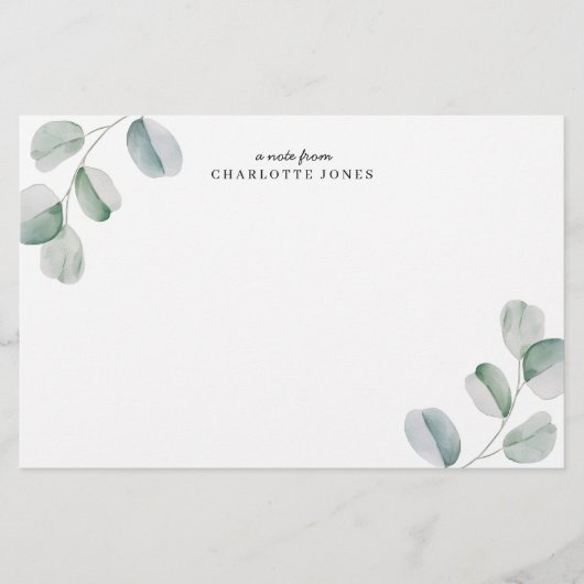 Eucalyptus Persoonlijke Notitiekaart Briefpapier (Voorkant)