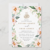 eucalyptus perzik bloemig islamitisch moslim bruil kaart (Voorkant)