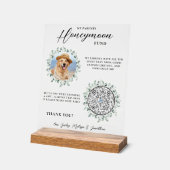 Eucalyptus Pet Wedding Dog Foto Honeymoon Fonds Acryl Bord (Hoek)