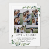 Eucalyptus Photo Collage Wedding Bedankkaart (Voorkant / Achterkant)