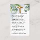 Eucalyptus Photo Funeral Prayer Kaart Visitekaartje (Achterkant)