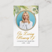 Eucalyptus Photo Funeral Prayer Kaart Visitekaartje (Voorkant)