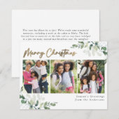 Eucalyptus Photo Gold Foil Merry kerst Feestdagenkaart (Voorkant / Achterkant)