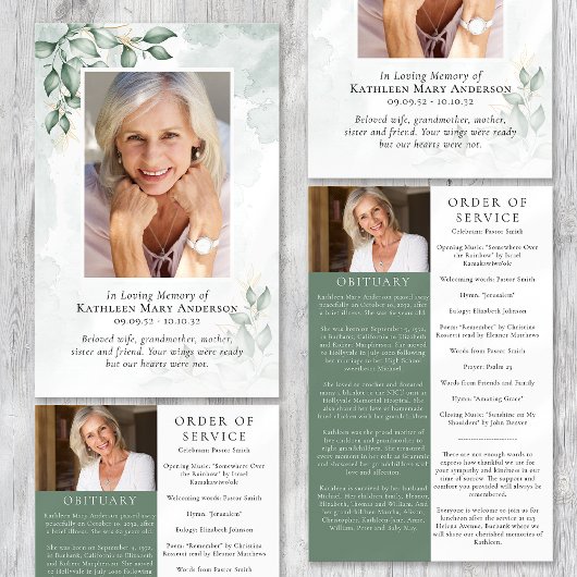 Eucalyptus Photo Memorial Service-programma