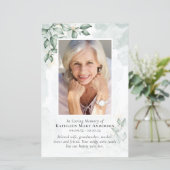 Eucalyptus Photo Memorial Service-programma (Staand voorkant)