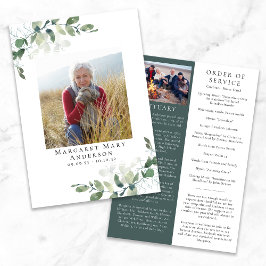 Eucalyptus Photo Memorial Service-programma Programmakaart