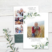 Eucalyptus Photo Memorial Service-programma Programmakaart