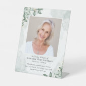 Eucalyptus Photo Memorial Tribute Reclamebord Met Voetstuk (Voorkant)