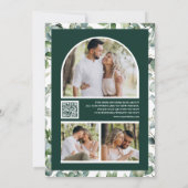 Eucalyptus Photo QR Code Emerald Green Wedding Save The Date (Achterkant)