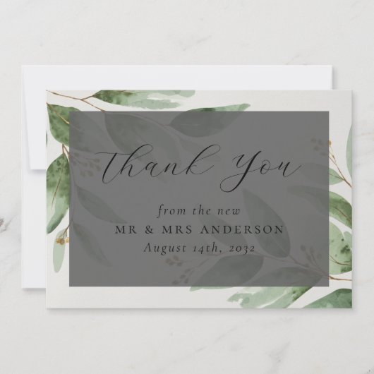 Eucalyptus Photo Weddenschap Bedankkaart (Voorkant)