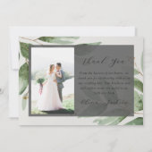 Eucalyptus Photo Weddenschap Bedankkaart (Achterkant)
