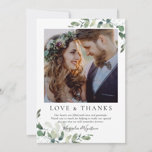 Eucalyptus Photo Weddenschap Bedankkaart (Voorkant)