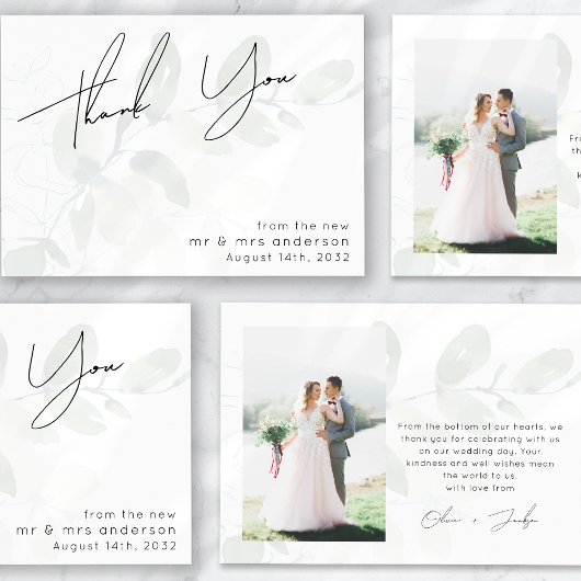 Eucalyptus Photo Weddenschap Bedankkaart