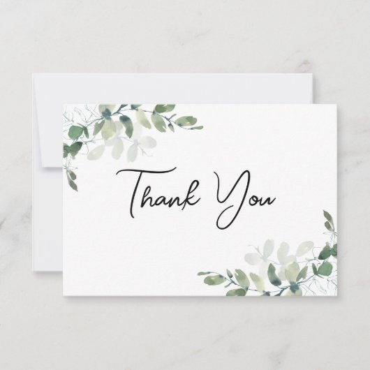 Eucalyptus Photo Weddenschap Bedankkaart (Voorkant)
