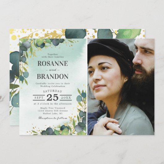 Eucalyptus Photo Weddenschap Kaart (Voorkant / Achterkant)