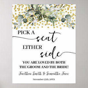 Eucalyptus Pick Seat Beide zijden trouwceremonie Poster