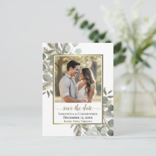 Eucalyptus & Pijnboom Huwelijks "Save the Date" Fo Aankondigingskaart