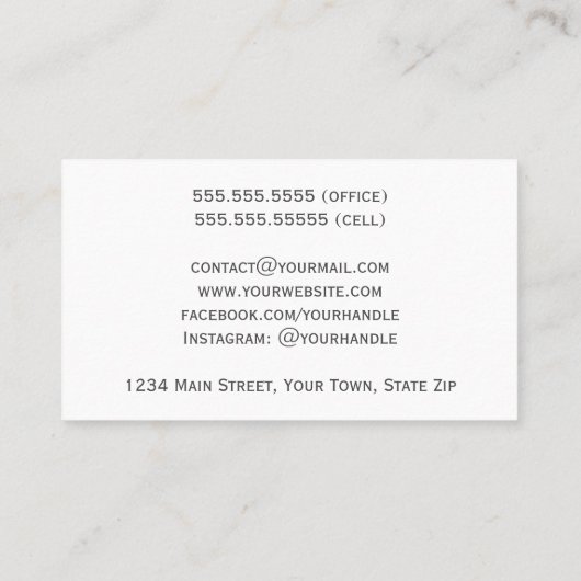 Eucalyptus & Pine Sage & Gold Classy Feminine Visitekaartje (Achterkant)