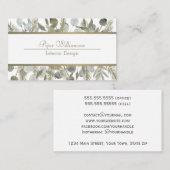 Eucalyptus & Pine Sage & Gold Classy Feminine Visitekaartje (Voorkant / Achterkant)