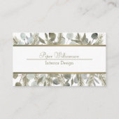 Eucalyptus & Pine Sage & Gold Classy Feminine Visitekaartje (Voorkant)