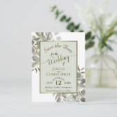 Eucalyptus & Pine Sage Green Wedding Save the Date Aankondigingskaart (Staand voorkant)
