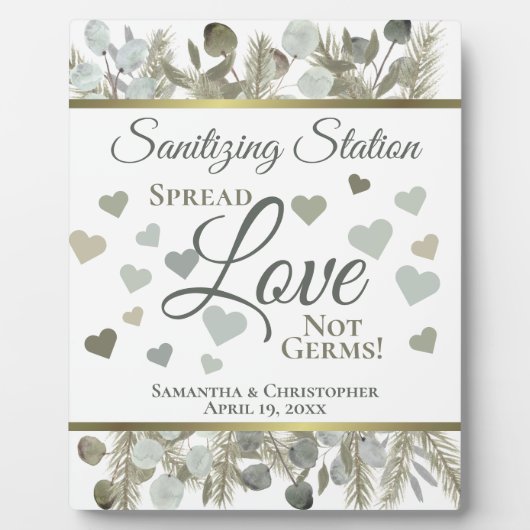 Eucalyptus & Pine Sanitizing Station Weddenschap Fotoplaat (Voorkant)