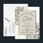Eucalyptus & Pine Taupe Wedding Sla de datum op Aankondigingskaart<br><div class="desc">Deze prachtige save the date briefkaart is ontworpen om je vrienden en familie een voorsprong te geven op je aanstaande trouwdatum. Het rustieke handgeschilderde waterverf-ontwerp beschikt over takjes eucalyptusbladeren en dennentakken in tinten van saliegroen en goud met lacy-scriptkalligrafie die de datum op een taupe of tan gekleurde achtergrond opslaat. De...</div>