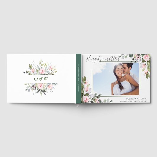 Eucalyptus Pink Blush Rozen FOTO Weddenschap Gastenboek (Volledig)