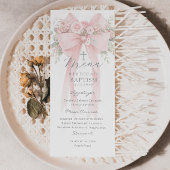 Eucalyptus Pink Bow Elegant Baptism Menu