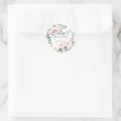Eucalyptus Pink Floral Vrijgezellenfeest Hartelijk Ronde Sticker (Tas)