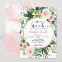 Eucalyptus Pink Gold Brunch Baby shower Girl