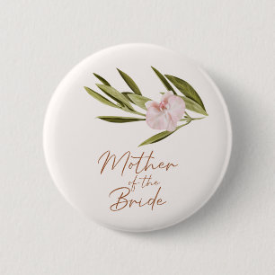 Eucalyptus Pink Orchid Wedding Moeder van de Bride Ronde Button 5,7 Cm