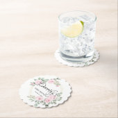 Eucalyptus Pink Rose Floral 100th Birthday Party Kartonnen Onderzetters (Insitu)