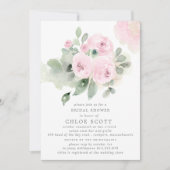 Eucalyptus Pink Rose Floral Vrijgezellenfeest Kaart (Voorkant)