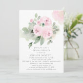 Eucalyptus Pink Rose Floral Vrijgezellenfeest Kaart (Staand voorkant)