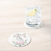 Eucalyptus Pink Rose Floral Vrijgezellenfeest Kartonnen Onderzetters (Insitu)