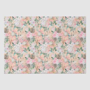 Eucalyptus Pink White Floral Boho Bridal Birthday Tissuepapier