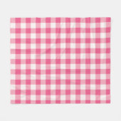 Eucalyptus Pink & White Gingham-controle Fleece Deken (Voorkant (Horizontaal))