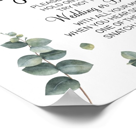 Eucalyptus Plaats een spelcode voor Ring vrijgezel Poster (Hoek)