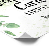 Eucalyptus Place Recept Kaart Bruidsborrel Bord Poster (Hoek)