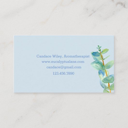 Eucalyptus Plant Botanische Waterverf Visitekaartje (Achterkant)