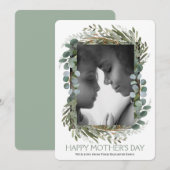 Eucalyptus Plant Floral Happy Moederdag 1 Foto Feestdagenkaart (Voorkant / Achterkant)