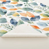 Eucalyptus Planten Groen Sinaasappel 350 Waterverf Sherpa Deken (3/4)